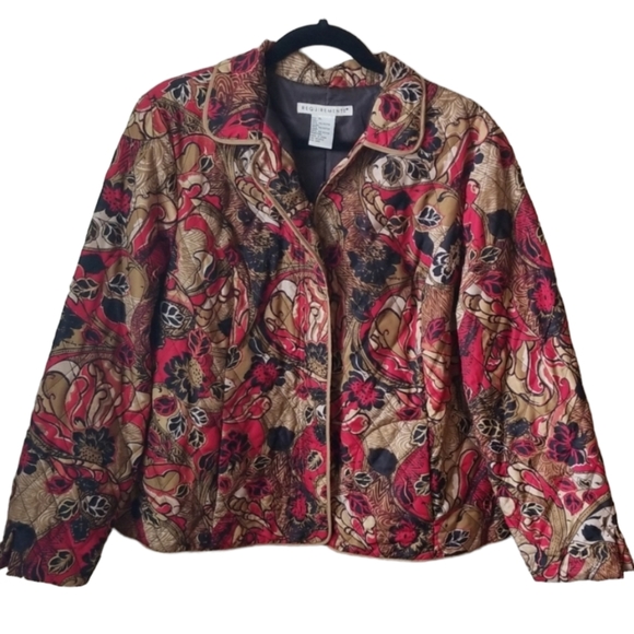 Requirements Jackets & Blazers - Quilted jacket, XL, excellent condition, red, tan, black